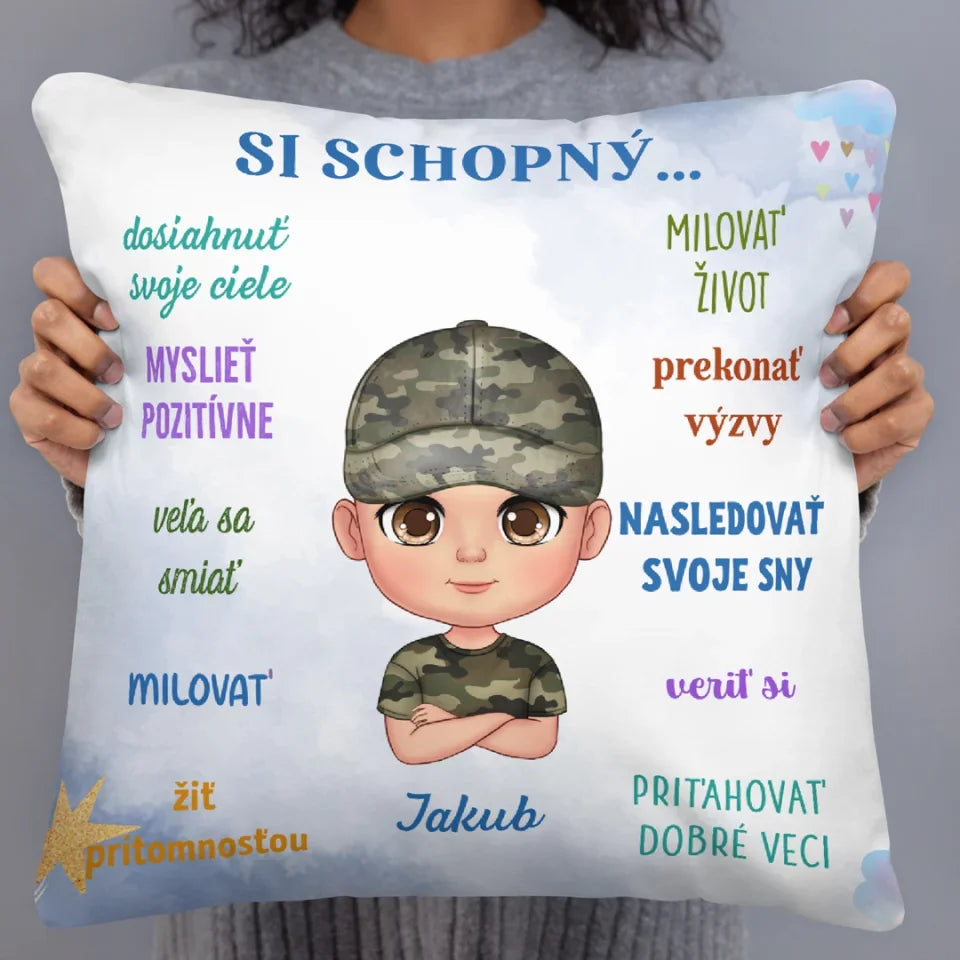 Unikátny vankúš pre deti - pozitívne myšlienky2