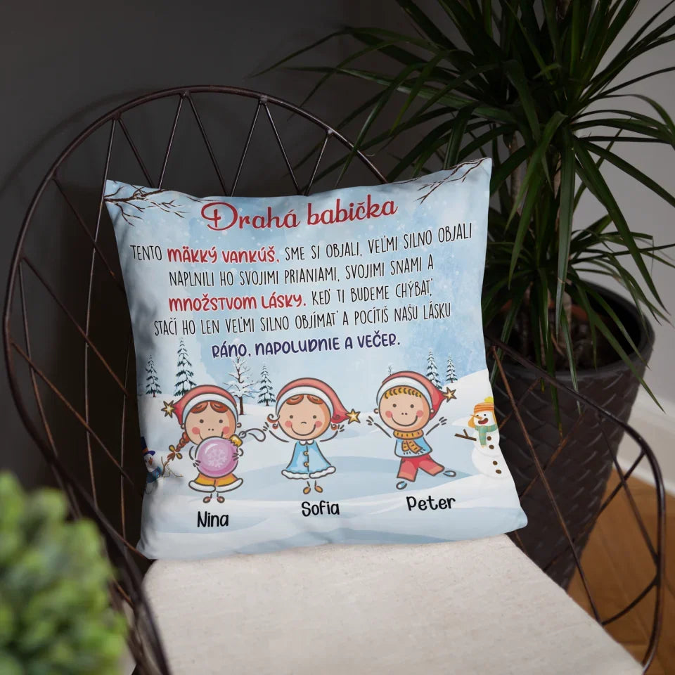 Jedinečný vianočný vankúš pre starých rodičov - tento vankúš sme objali