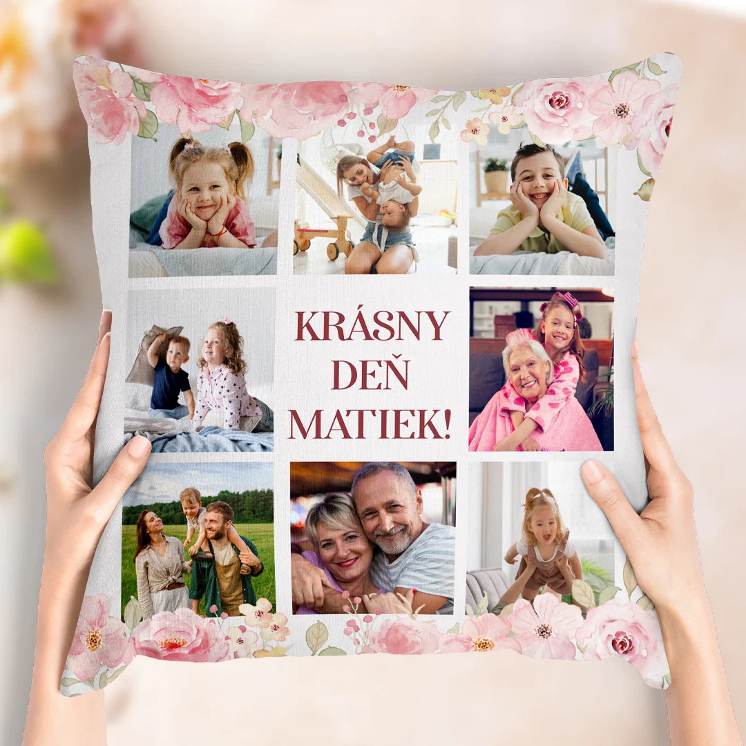 Jedinečný vankúš ku Dňu matiek s vlastnou fotografiou - Krásny Deň matiek