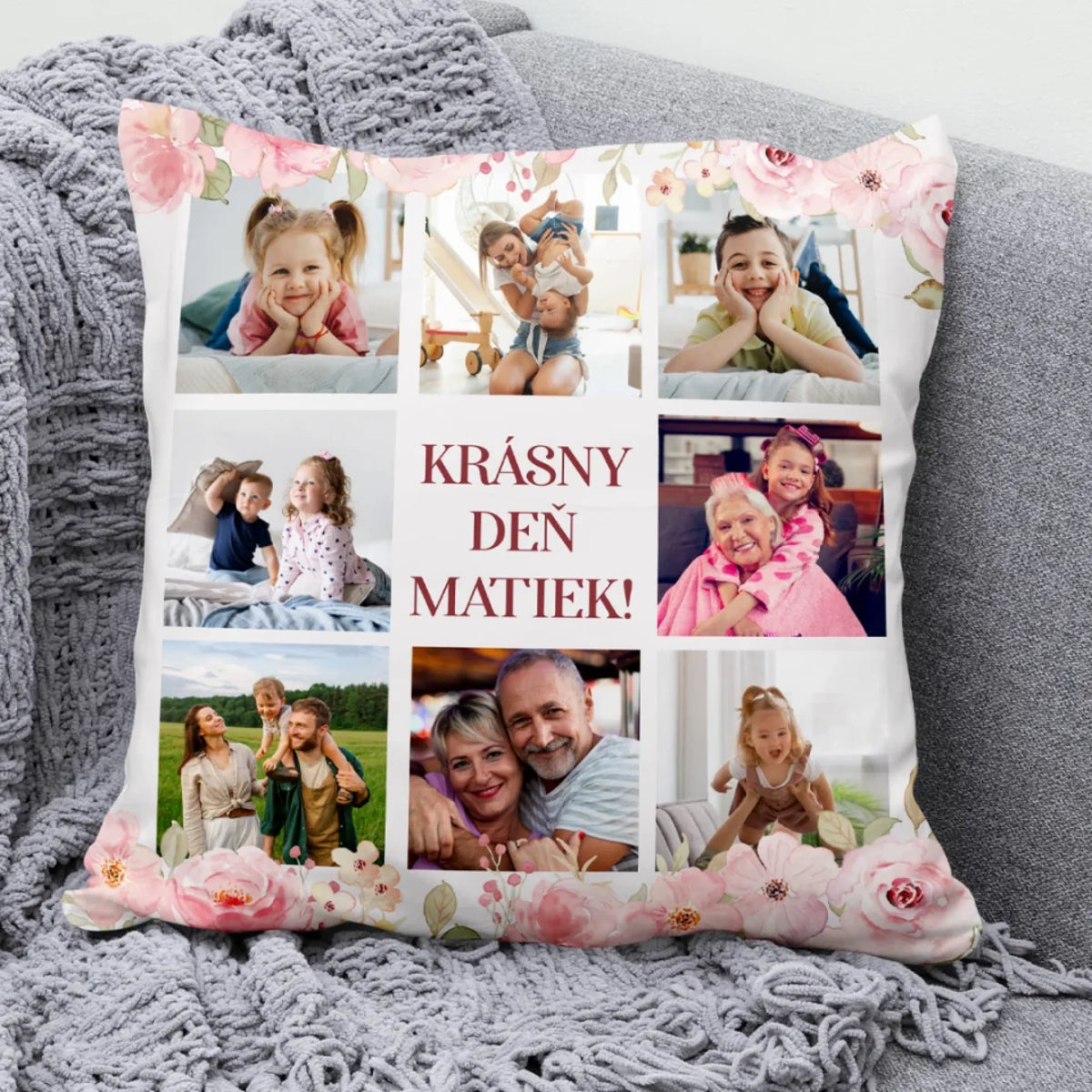 Jedinečný vankúš ku Dňu matiek s vlastnou fotografiou - Krásny Deň matiek2