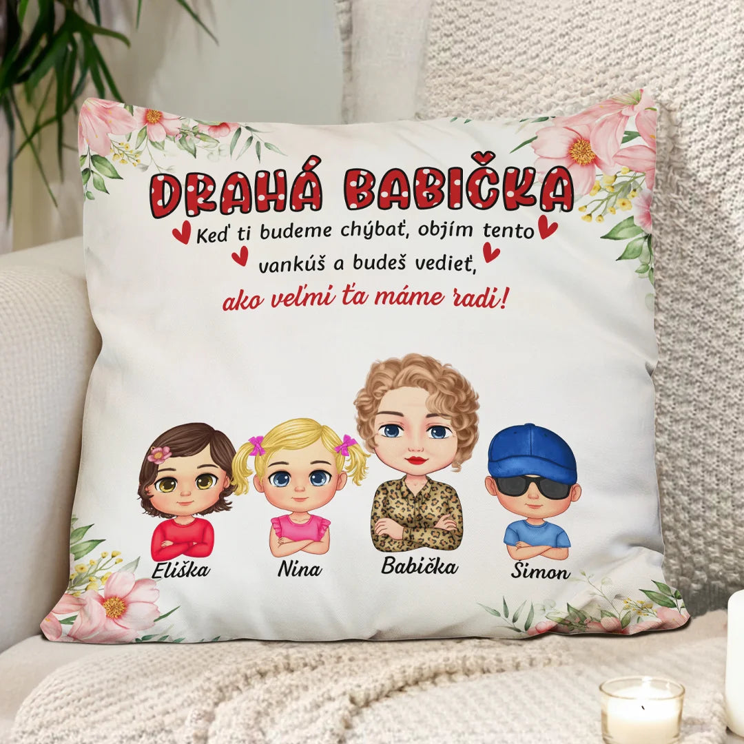 Jedinečný vankúš ku Dňu matiek pre babičky až so 4 vnúčatami