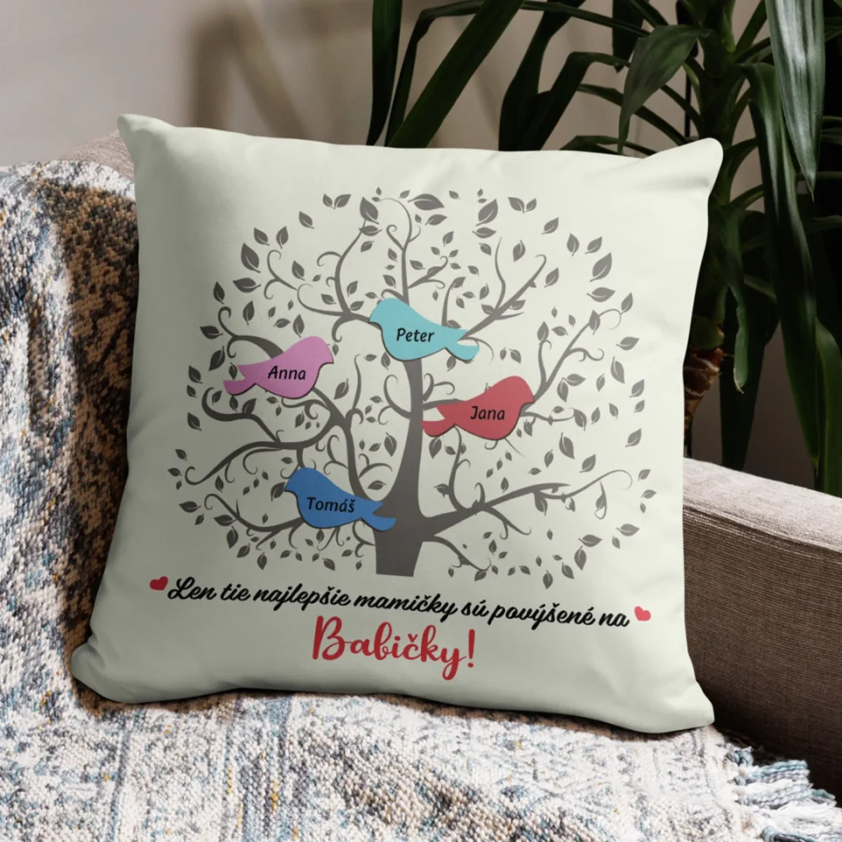 Jedinečný vankúš pre babičky - babičkine vtáčiky1