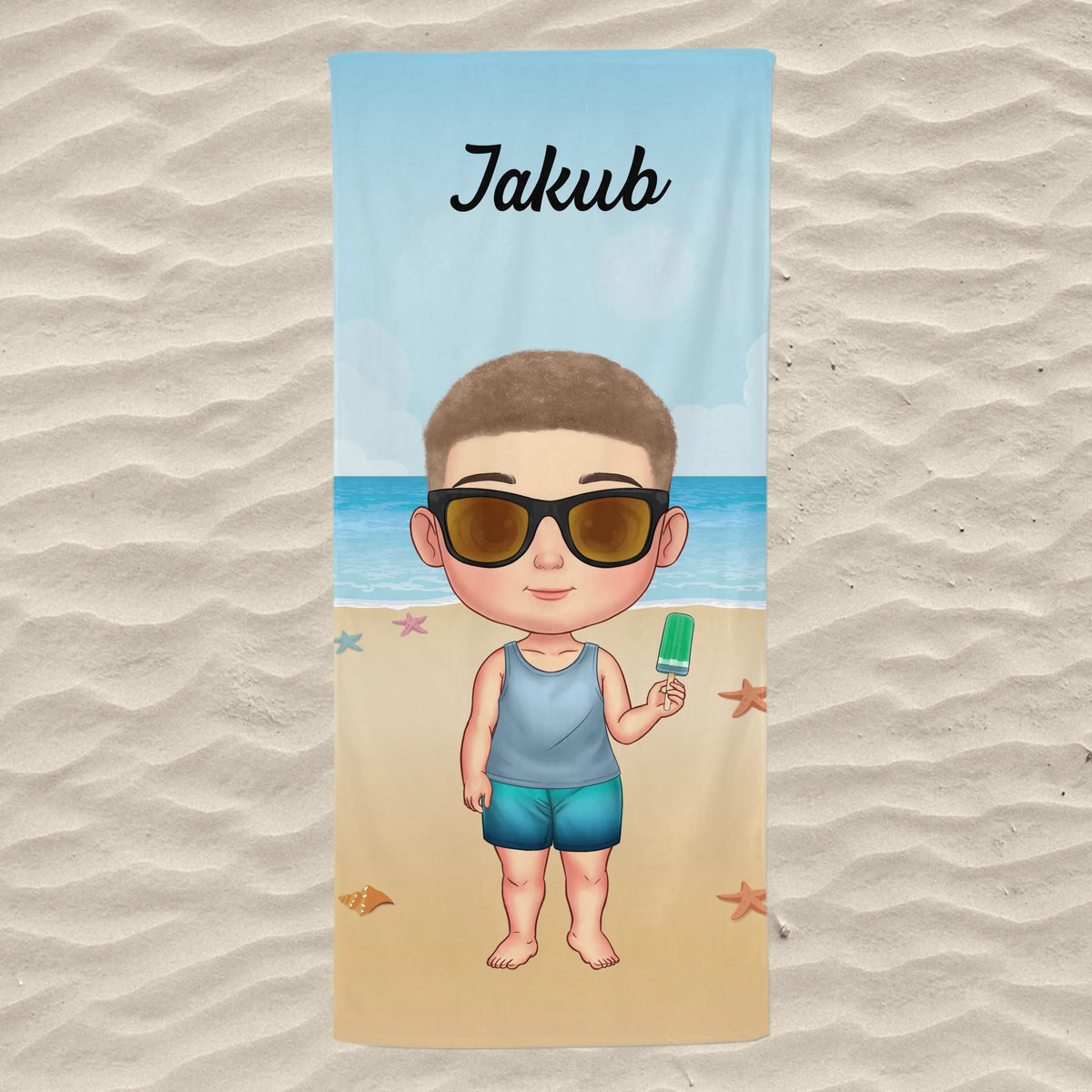 Jedinečná plážová osuška pre deti - na pláži