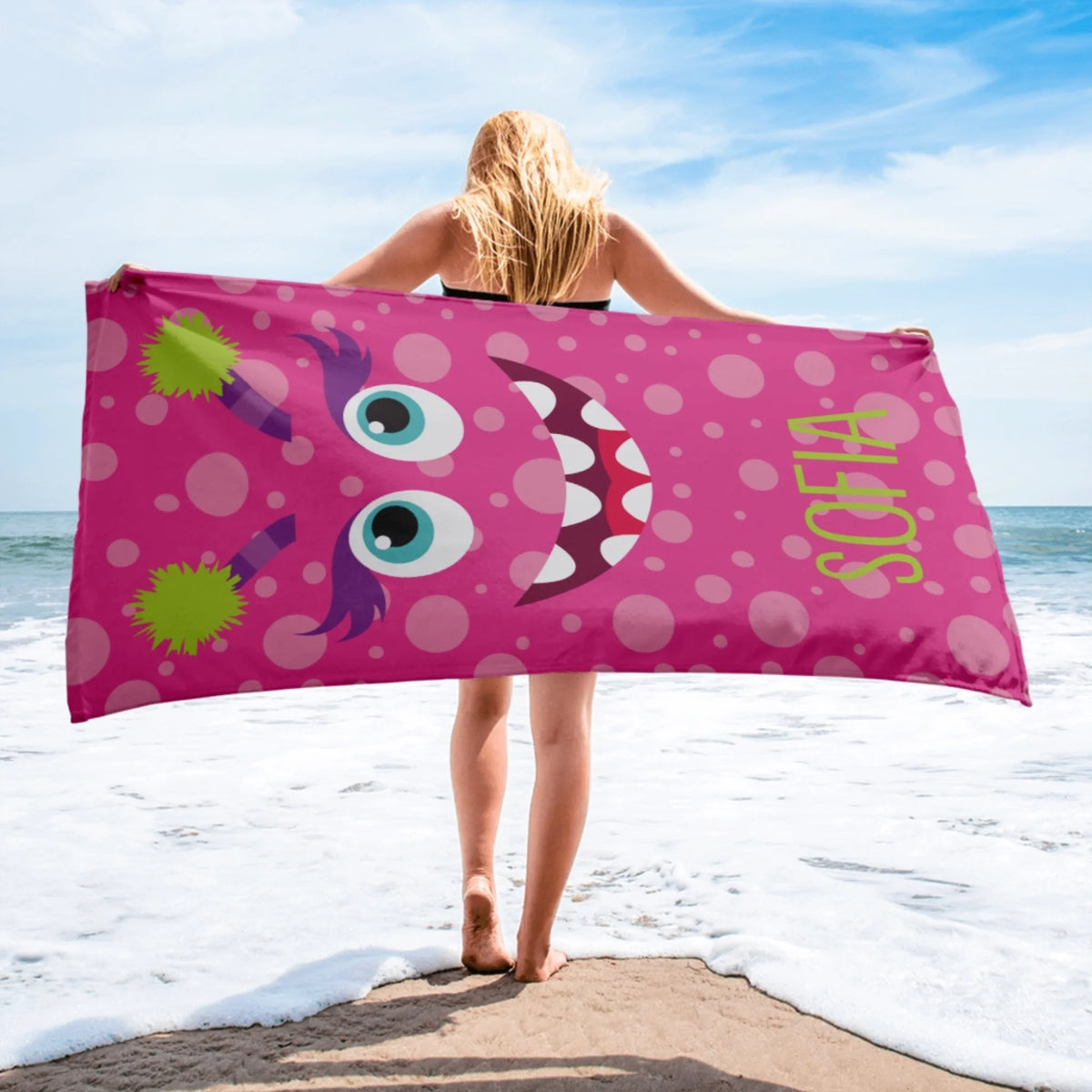 Unikátna plážová osuška pre deti - roztomilé príšerky2