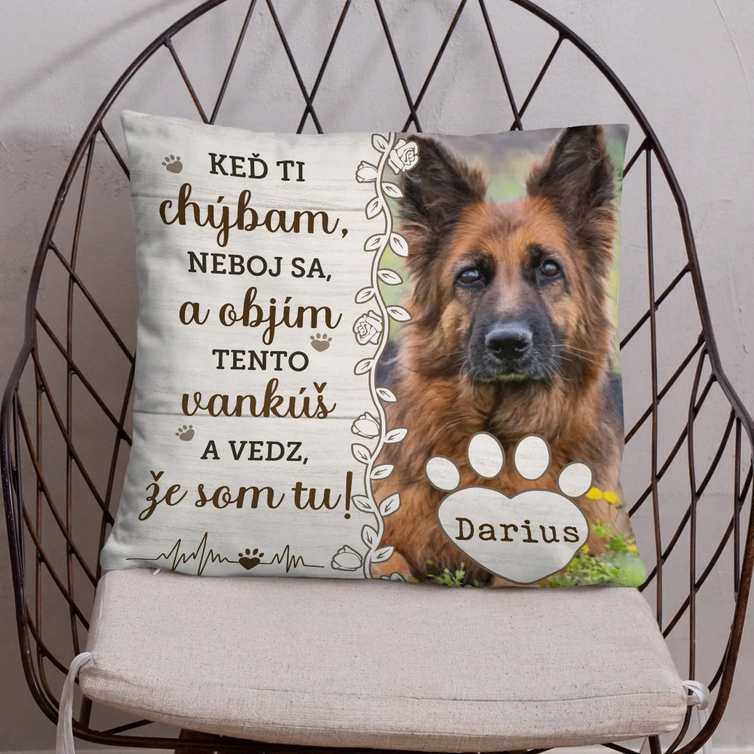 Jedinečný vankúš s vlastnou fotkou – Keď ti chýbam