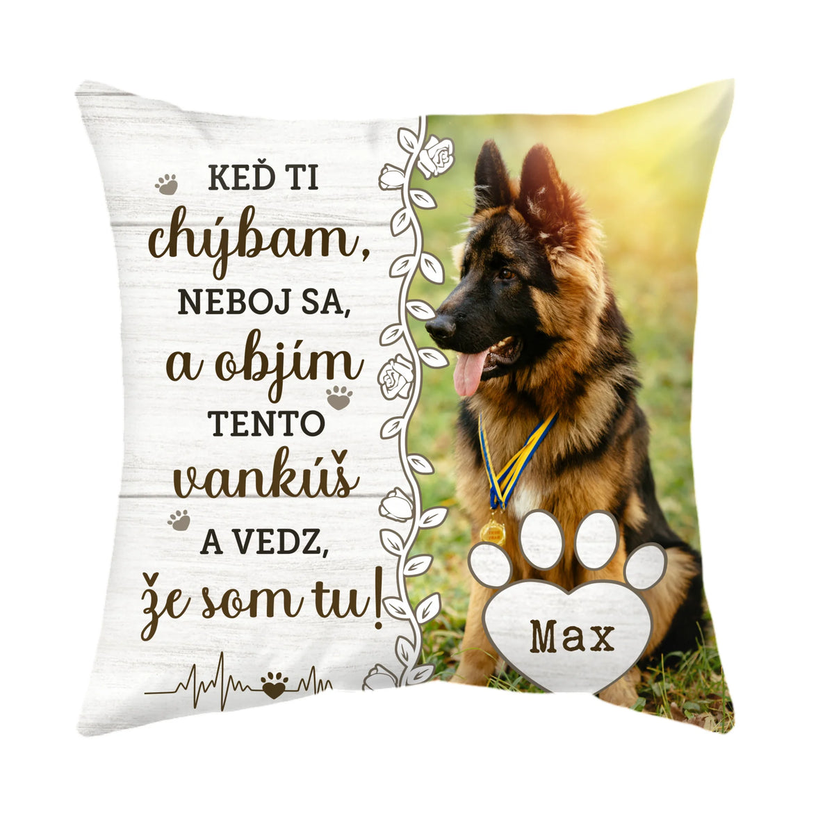 Jedinečný vankúš s vlastnou fotkou – Keď ti chýbam