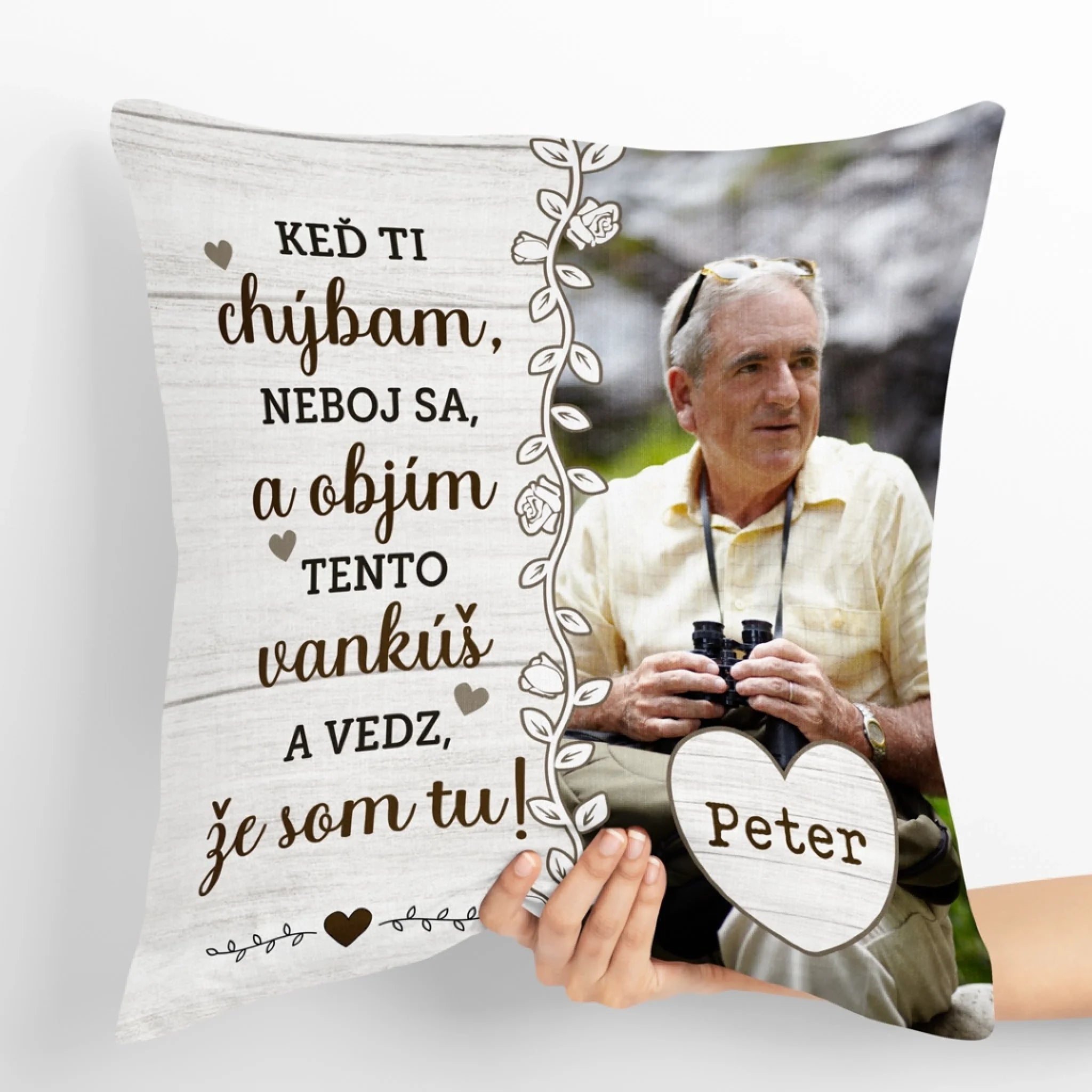 Unikátny vankúš s vlastnou fotkou – Keď ti chýbam