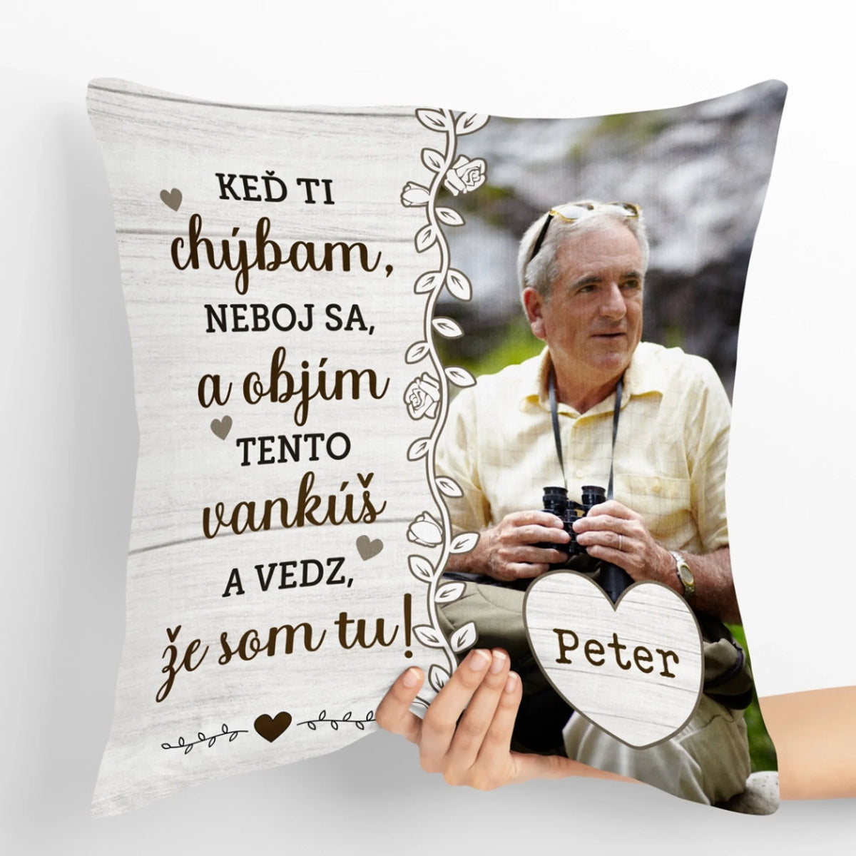 Unikátny vankúš s vlastnou fotkou – Keď ti chýbam