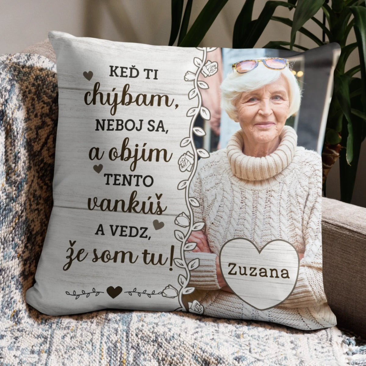 Unikátny vankúš s vlastnou fotkou – Keď ti chýbam3