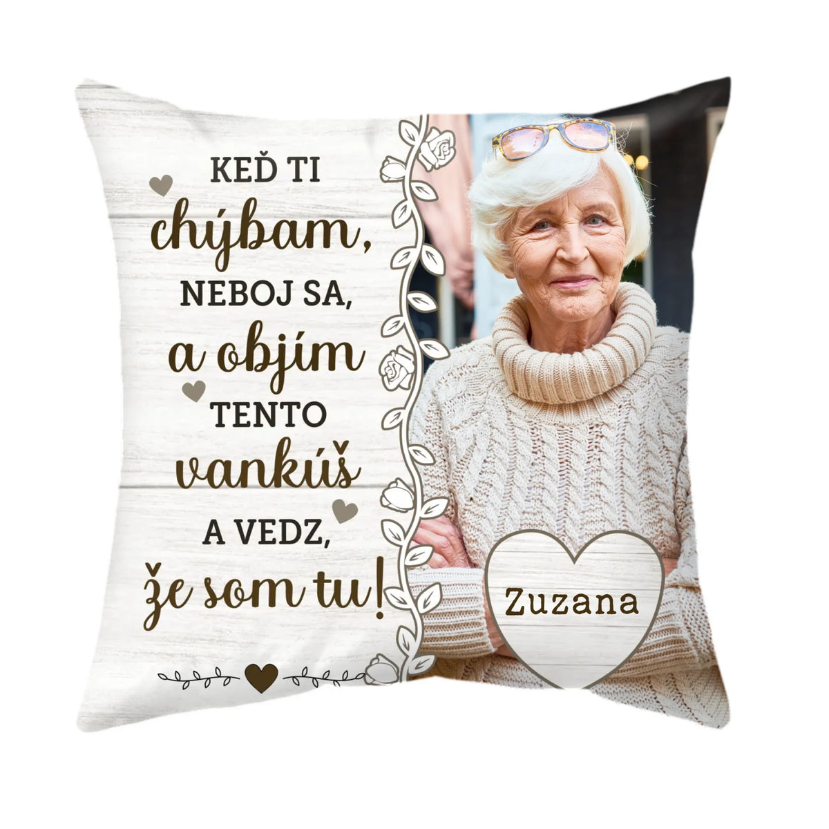 Unikátny vankúš s vlastnou fotkou – Keď ti chýbam