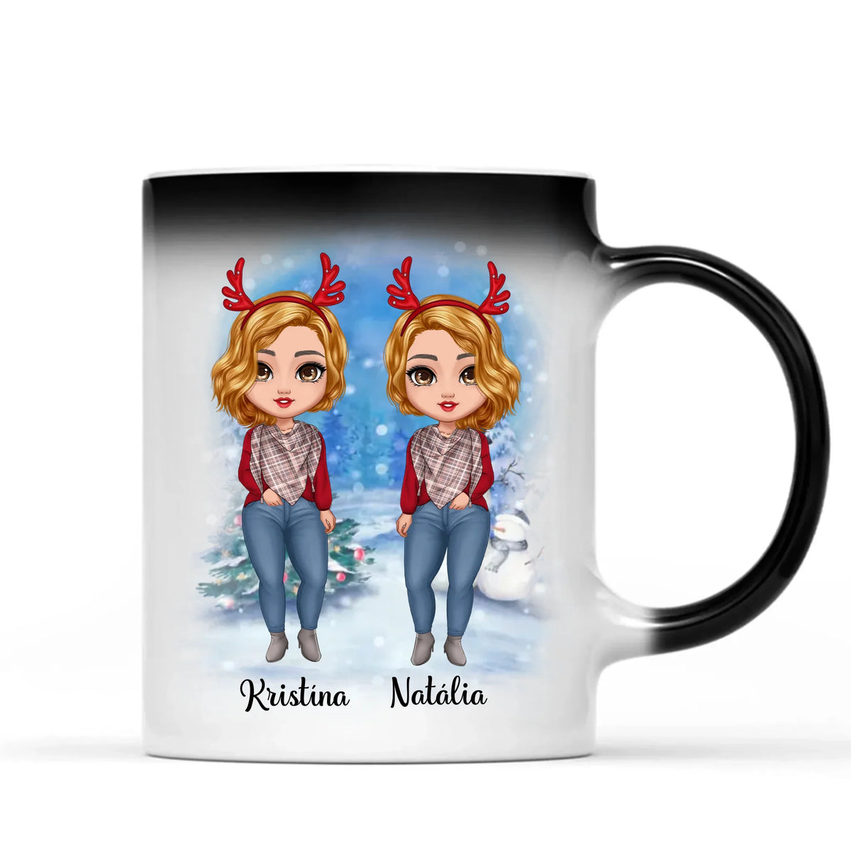 Personalizovaný vianočný hrnček pre kamarátky – až pre 8 dievčat