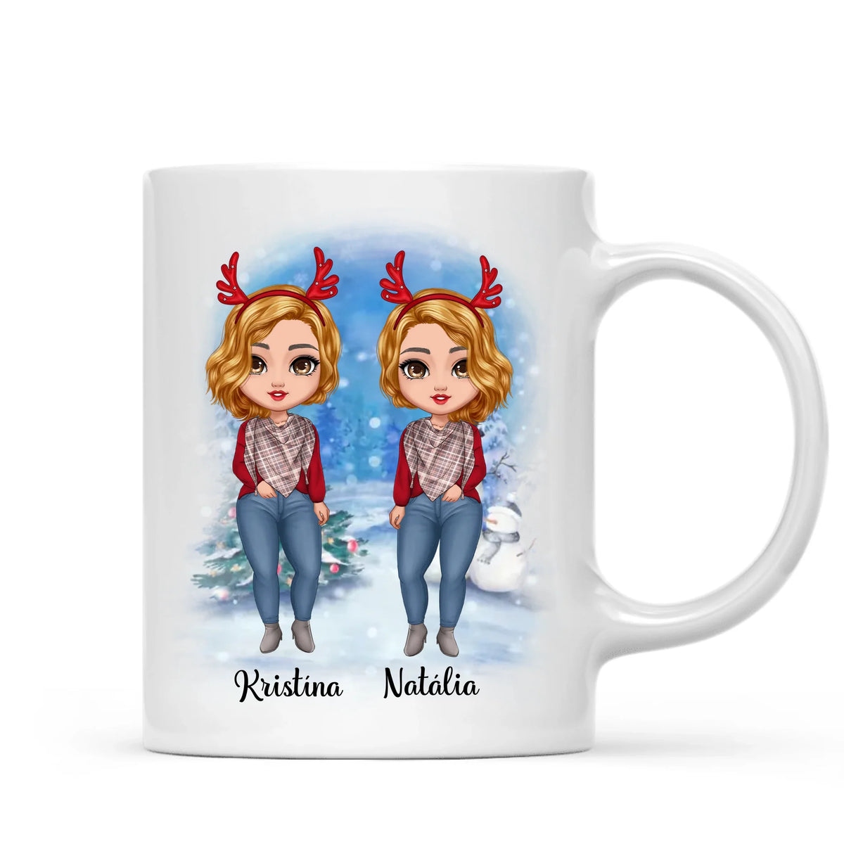 Personalizovaný vianočný hrnček pre kamarátky – až pre 8 dievčat