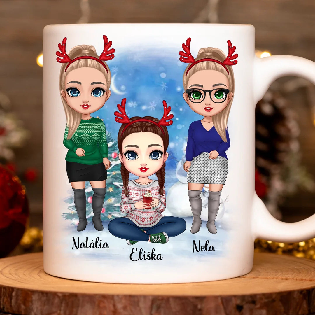 Personalizovaný vianočný hrnček pre kamarátky – až pre 8 dievčat