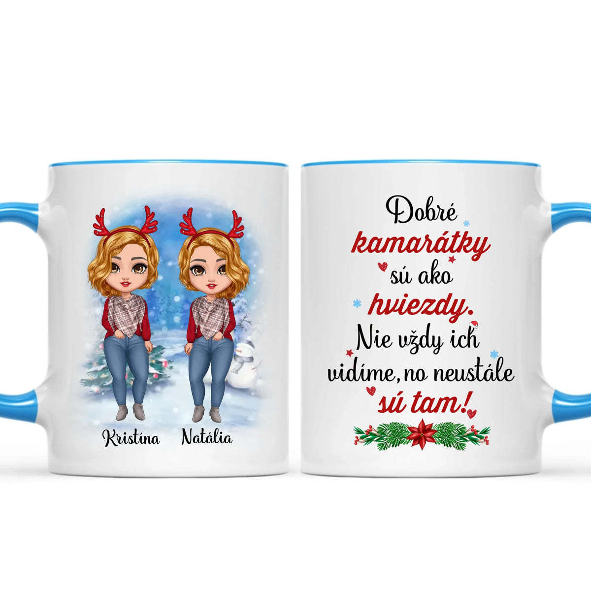 Personalizovaný vianočný hrnček pre kamarátky – až pre 8 dievčat