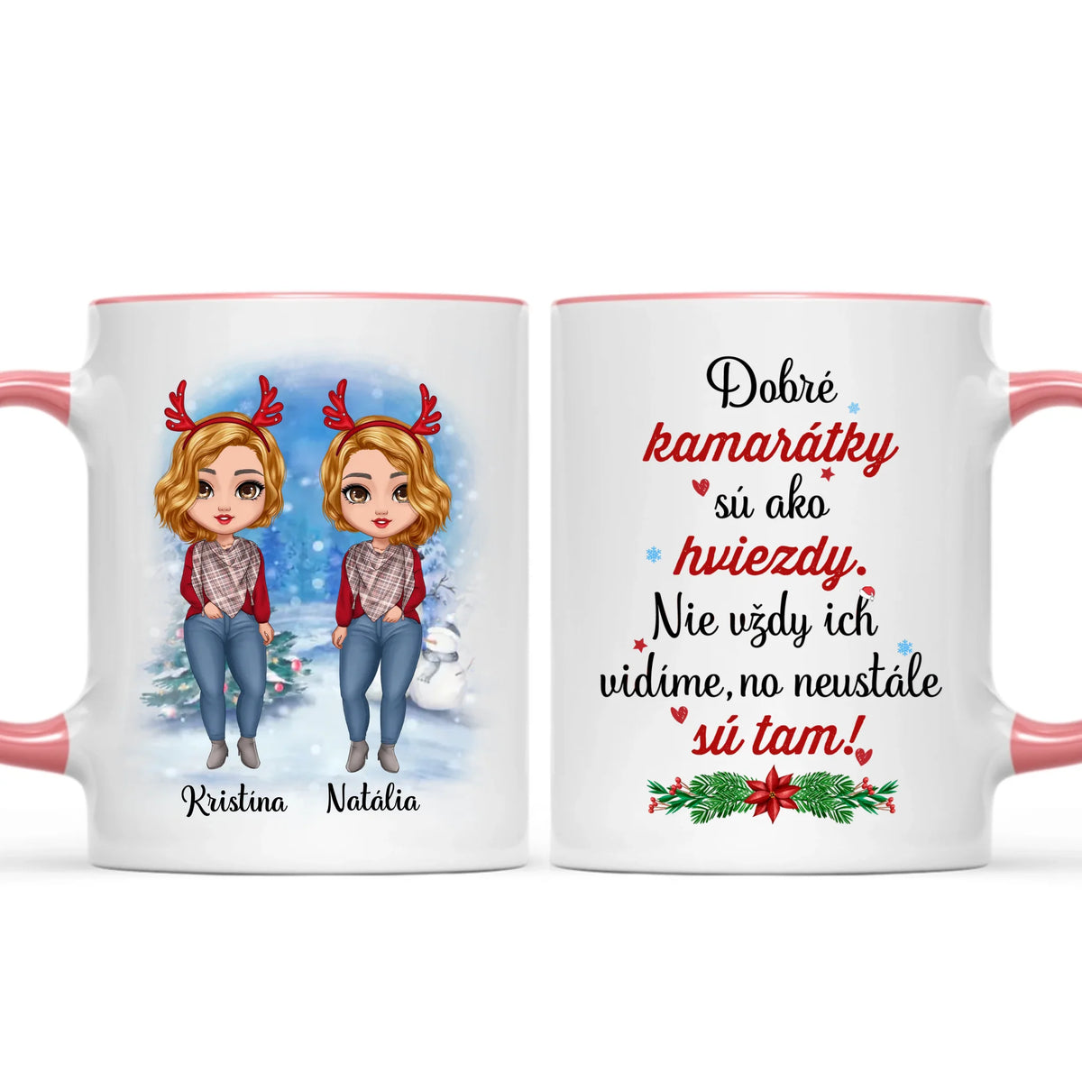 Personalizovaný vianočný hrnček pre kamarátky – až pre 8 dievčat