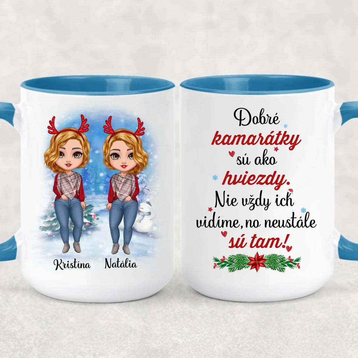 Personalizovaný vianočný hrnček pre kamarátky – až pre 8 dievčat