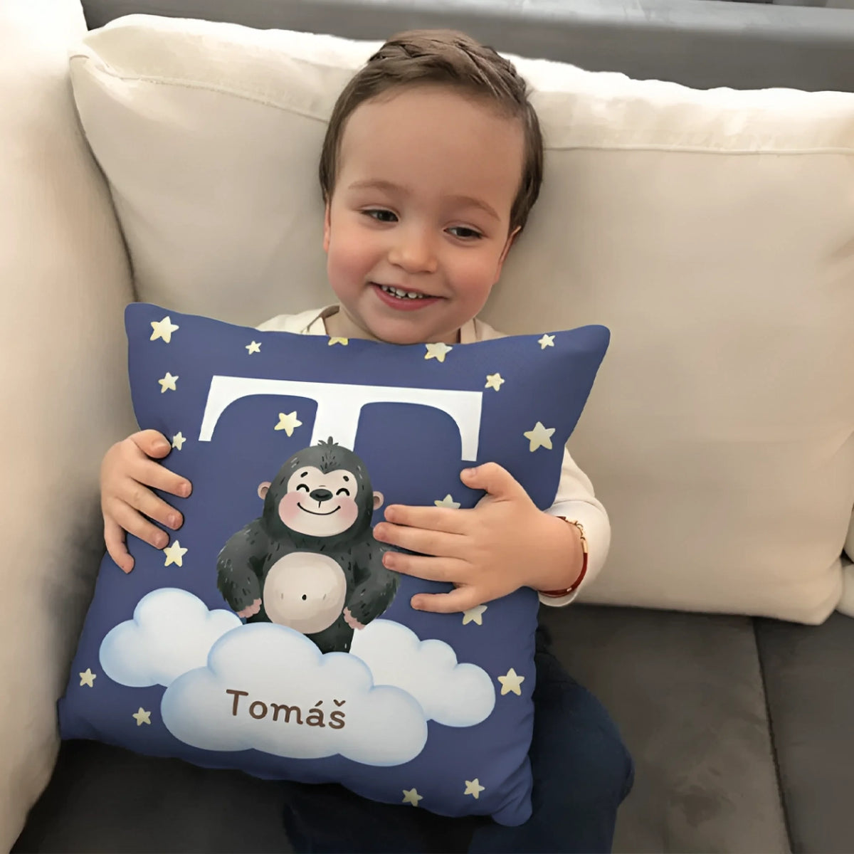 Personalizovaný vankúš pre deti s menom – roztomilé zvieratká2