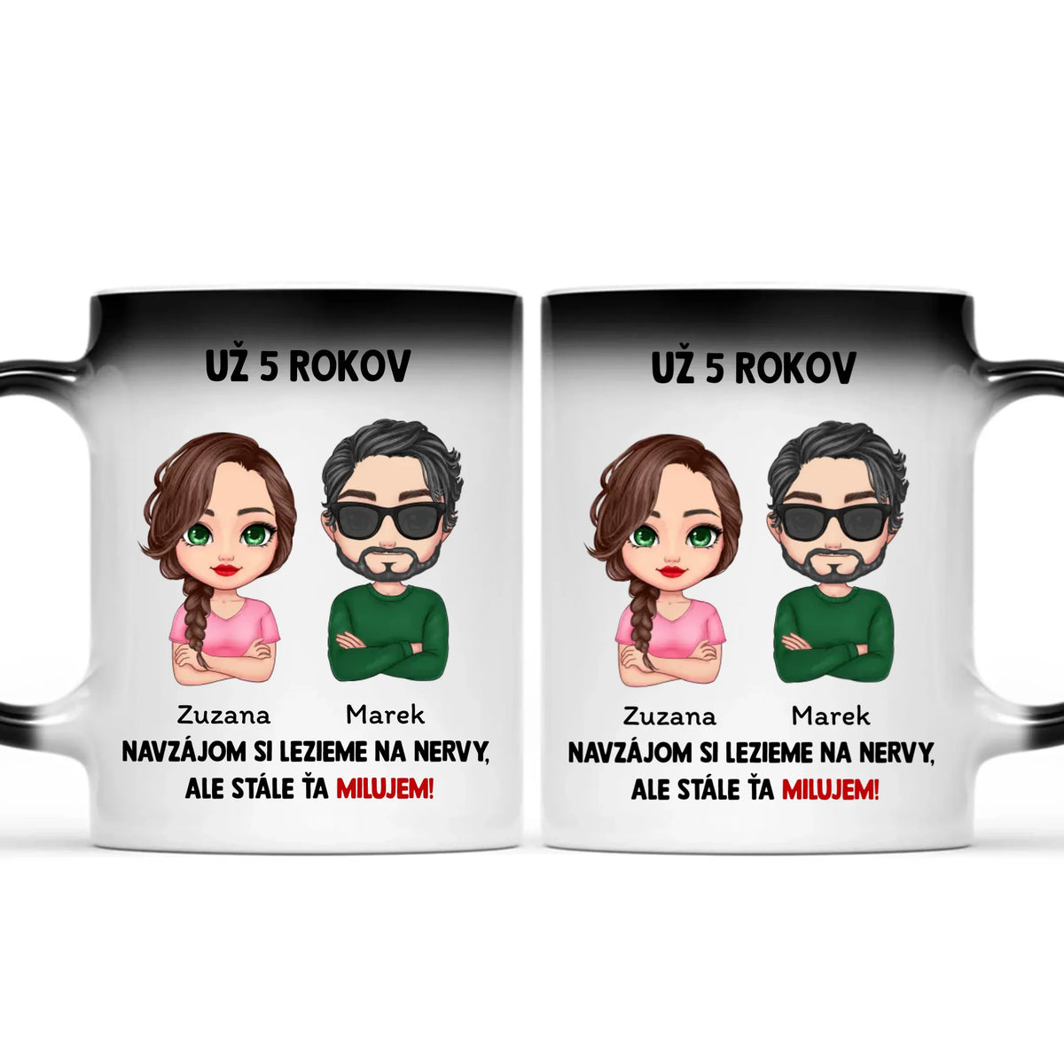 Personalizovaný magický hrnček pre zamilované páry - Lezieme si navzájom na nervy
