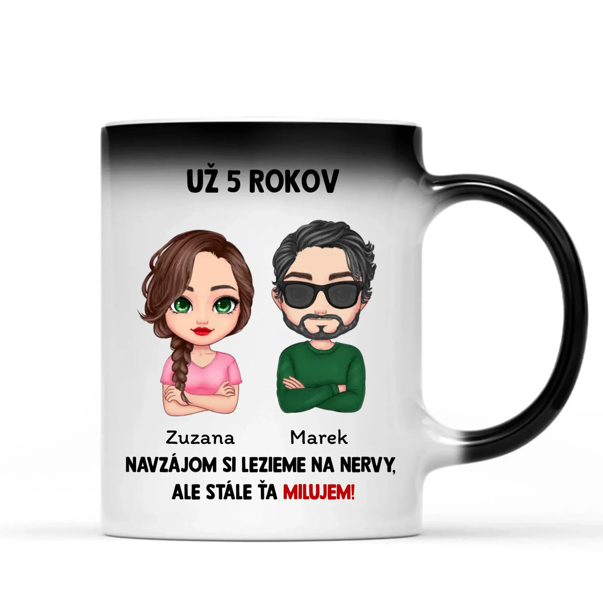 Personalizovaný magický hrnček pre zamilované páry - Lezieme si navzájom na nervy