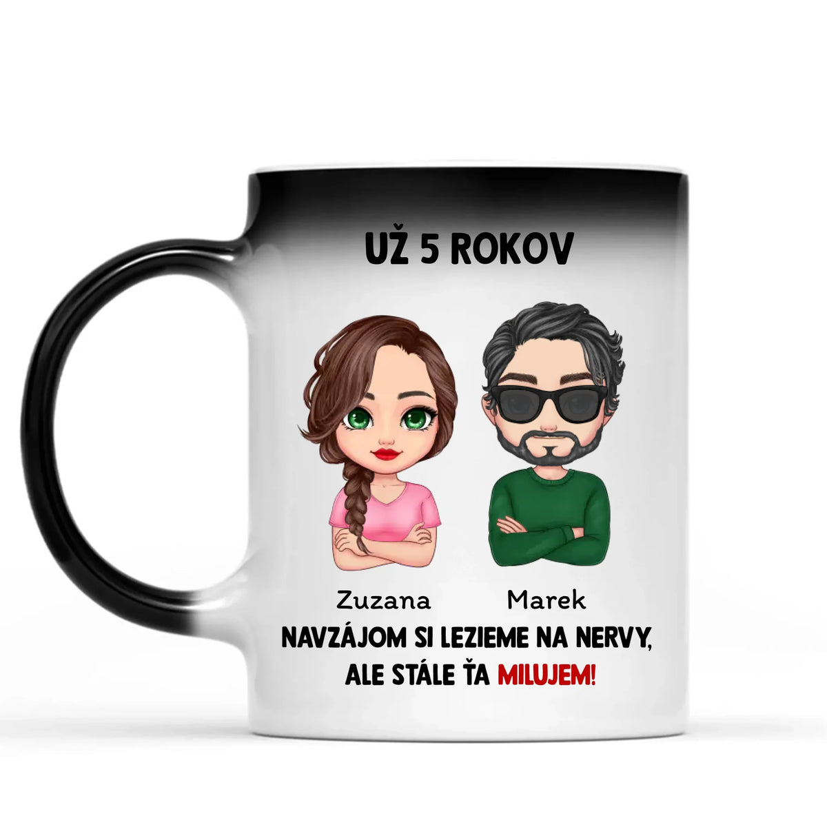 Personalizovaný magický hrnček pre zamilované páry - Lezieme si navzájom na nervy