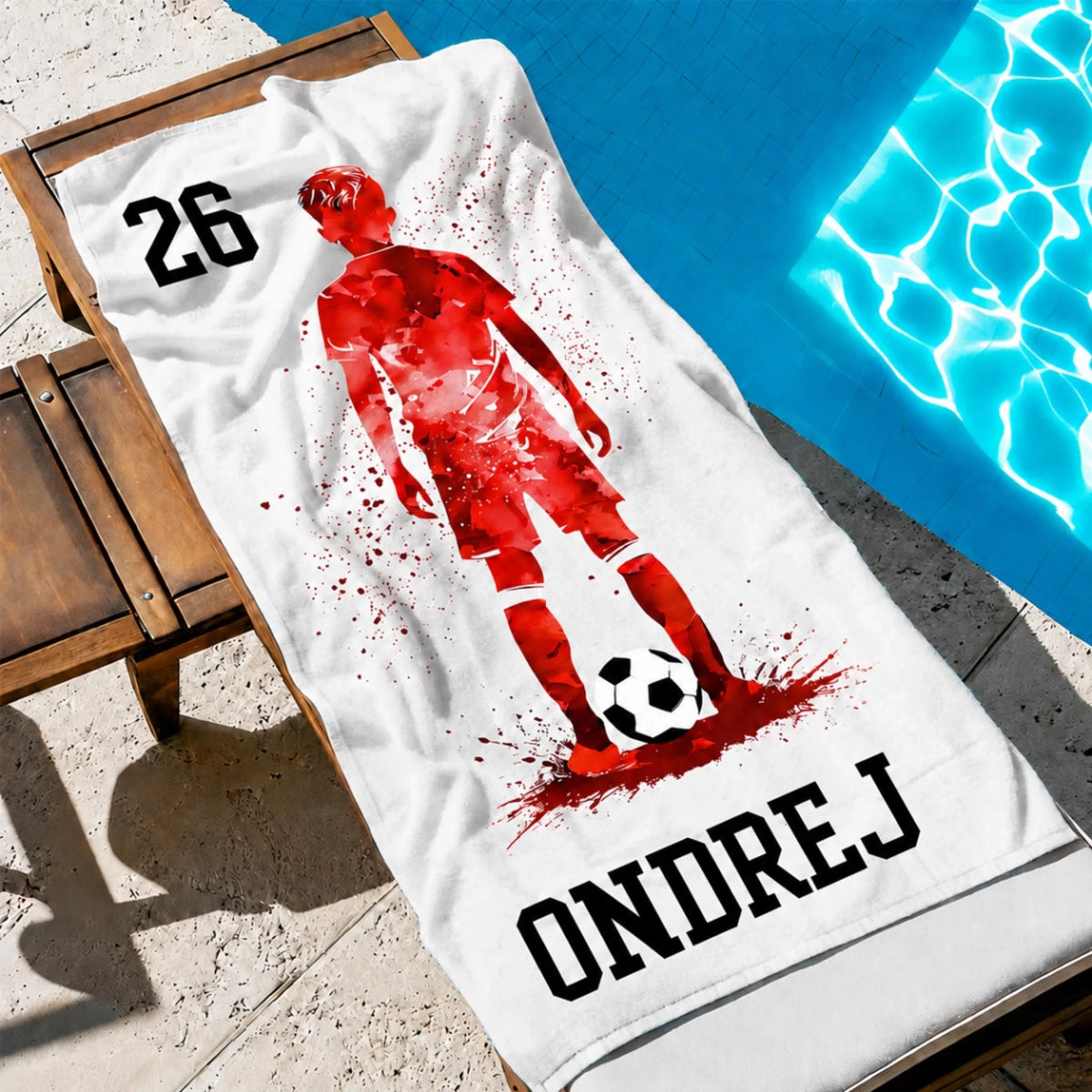 Futbalová plážová osuška s vlastným menom - pre chlapcov aj dievčatá5
